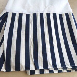 Vintage 1993 Wamsutta Cal King Bed Skirt Blue Beige Striped Pleaded Corners NEW